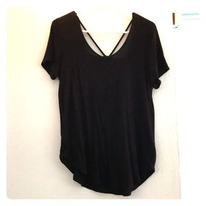 Black t shirt with slits on the back